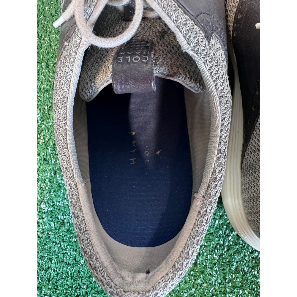 Cole‎ Haan Men's Grand Tour Knit Shoes Gray Brown Leather Lace Up Size 13 - Picture 5 of 9